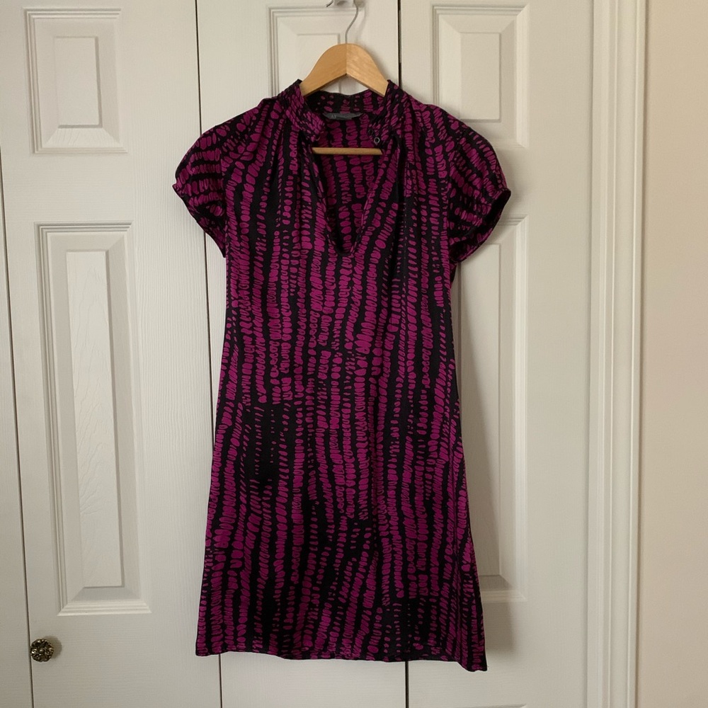 A/X Mandarin collar silk snakeprint dress Size 2